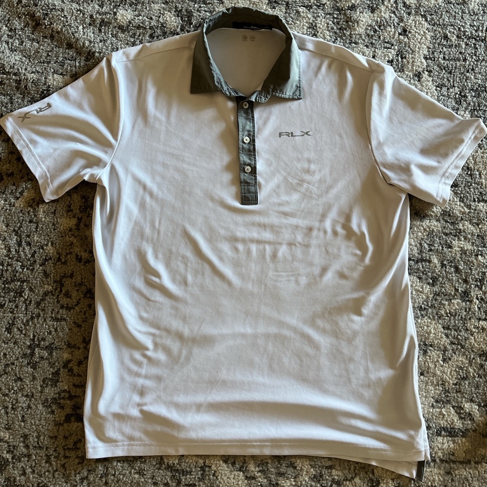 Ralph Lauren White and Gray Polo Shirt